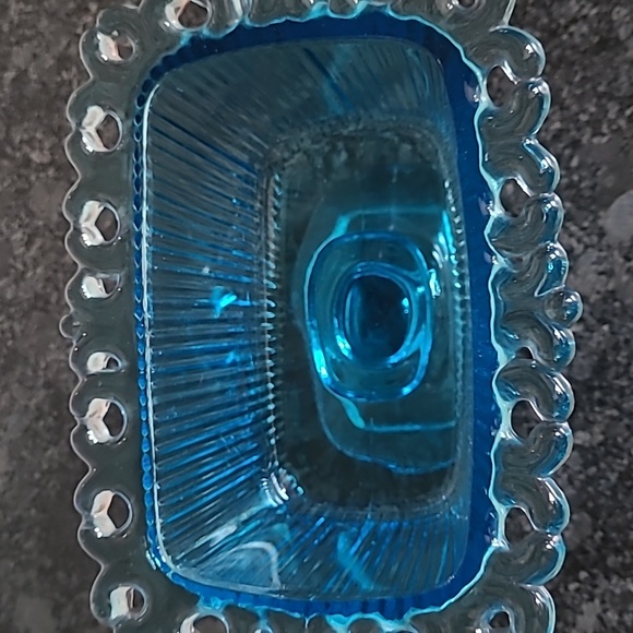 Indiana Blue Glass Covered Pedestal Dish - Picture 14 of 16